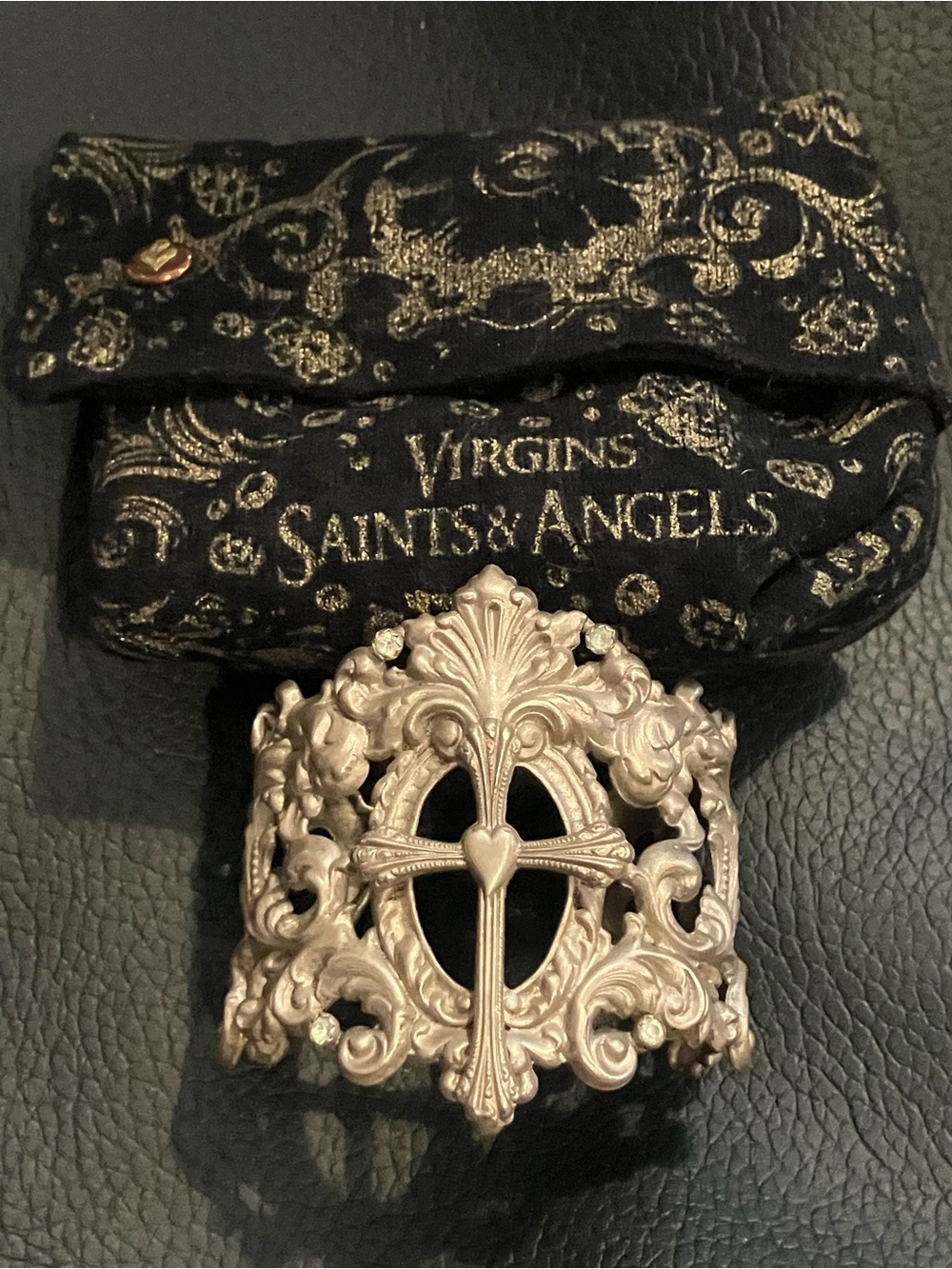 Virgins Saints & Angels Silver-Tone Ornate Cuff